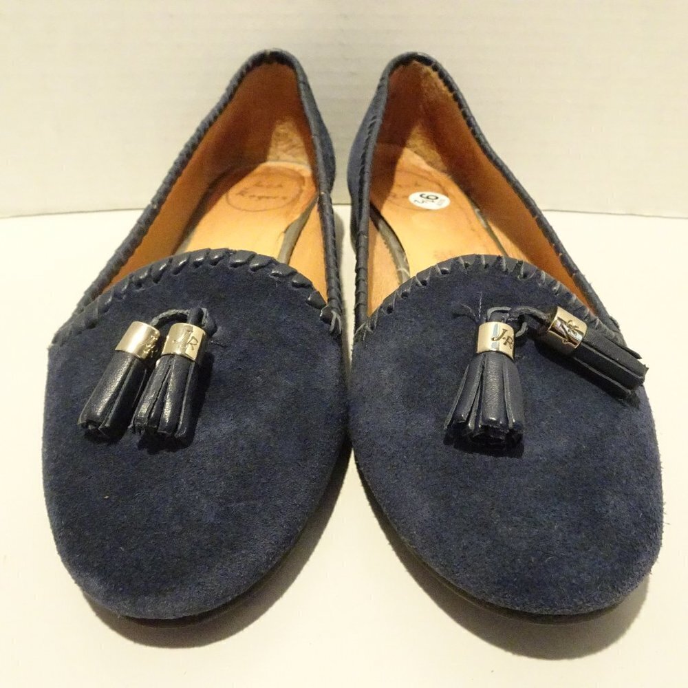 JACK ROGERS Gabrielle Loafers Flats Shoes Size 9M Navy Suede Tassel